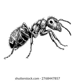 hand drawn illustration of ant vector