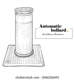 Hand Drawn Illustration of Automatic Bollard