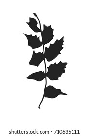Hand drawn illustration autumn object. Creative ink art work. Actual vector drawing leaf