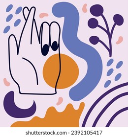 Hand drawn illustration background with abstract shapes Vector illustration