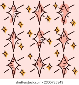 Fondo de ilustración dibujado a mano con formas estrella Vector