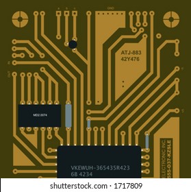 hand drawn illustration of a backside circuit board