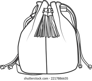 hand drawn illustration of a bag template