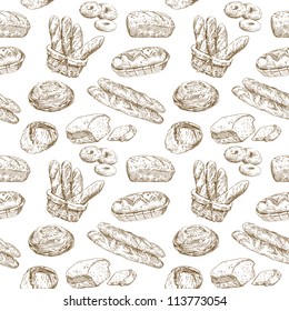 Hand Drawn Illustration - Bakery Seamless Wallpaper