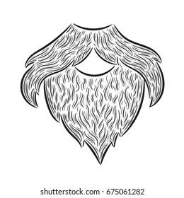 Hand drawn illustration beard, moustache man. Idea for a t-shirt, poster, signs.