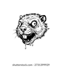 Hand drawn illustration of a beaver vector