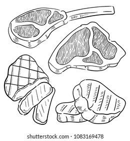 Hand drawn illustration of beef.