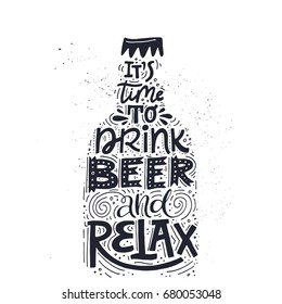 Hand drawn illustration with beer.