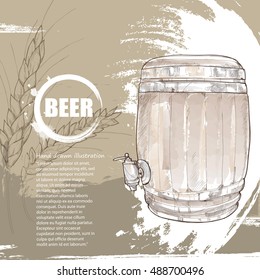 hand drawn illustration of beer. beer background design