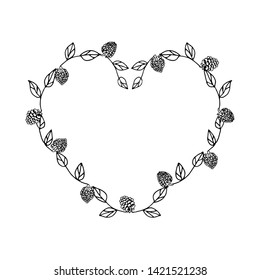 Hand drawn illustration berries frame. Scetch. Botanical illustration of berry