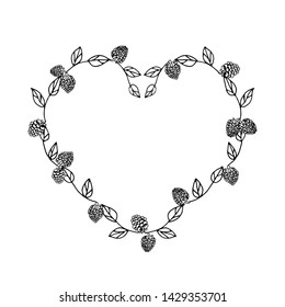 Hand drawn illustration berries frame. Scetch. Botanical illustration with berry