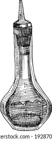 Hand drawn illustration of bitters dropper for bar using line drawing