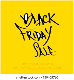 Hand drawn illustration / Black Friday sale - vector