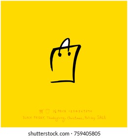 Hand drawn illustration / Black Friday sale - vector