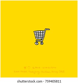 Hand drawn illustration / Black Friday sale - vector