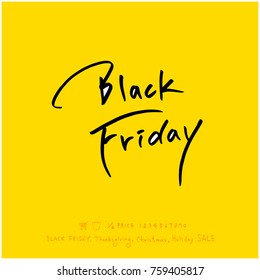 Hand drawn illustration / Black Friday sale - vector