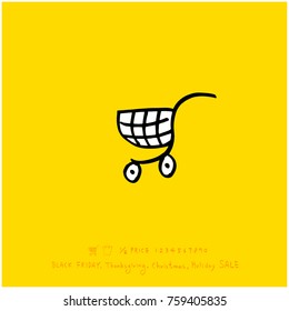 Hand drawn illustration / Black Friday sale - vector
