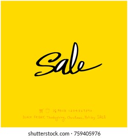 Hand drawn illustration / Black Friday sale - vector