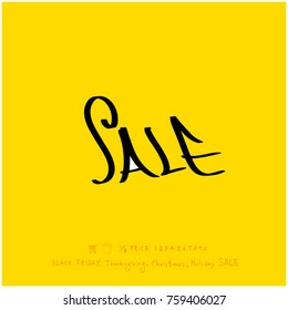 Hand drawn illustration / Black Friday sale - vector