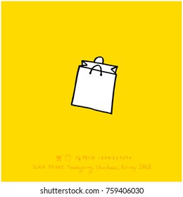 Hand drawn illustration / Black Friday sale - vector