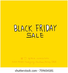 Hand drawn illustration / Black Friday sale - vector