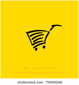 Hand drawn illustration / Black Friday sale - vector