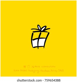 Hand drawn illustration / Black Friday sale - vector
