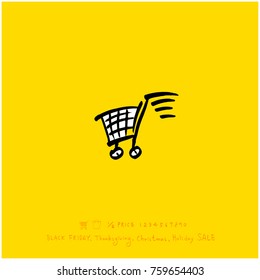 Hand drawn illustration / Black Friday sale - vector