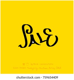 Hand drawn illustration / Black Friday sale - vector
