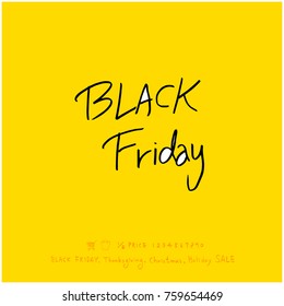 Hand drawn illustration / Black Friday sale - vector