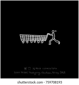 Hand drawn illustration / Black Friday sale - vector