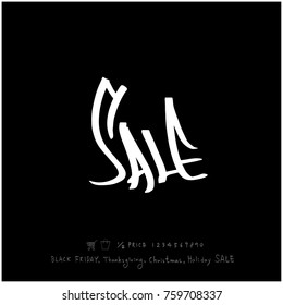 Hand drawn illustration / Black Friday sale - vector