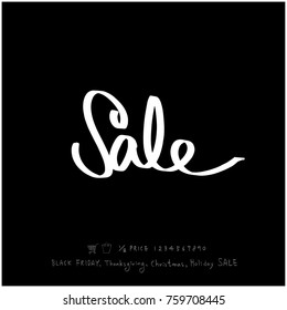 Hand drawn illustration / Black Friday sale - vector