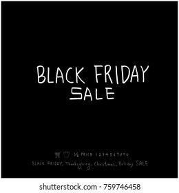 Hand drawn illustration / Black Friday sale - vector