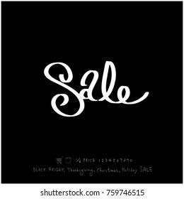 Hand drawn illustration / Black Friday sale - vector