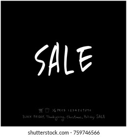 Hand drawn illustration / Black Friday sale - vector