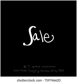 Hand drawn illustration / Black Friday sale - vector