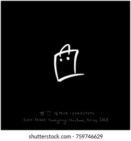 Hand drawn illustration / Black Friday sale - vector