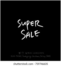 Hand drawn illustration / Black Friday sale - vector