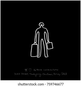 Hand drawn illustration / Black Friday sale - vector