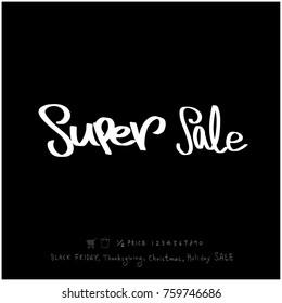 Hand drawn illustration / Black Friday sale - vector