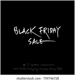 Hand drawn illustration / Black Friday sale - vector