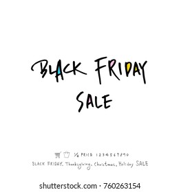 Hand drawn illustration / Black Friday sale - vector