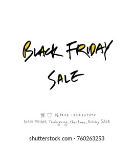 Hand drawn illustration / Black Friday sale - vector