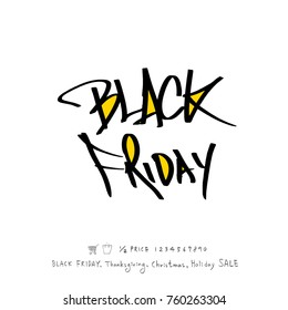 Hand drawn illustration / Black Friday sale - vector