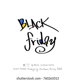 Hand drawn illustration / Black Friday sale - vector