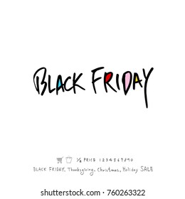 Hand drawn illustration / Black Friday sale - vector