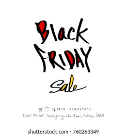 Hand drawn illustration / Black Friday sale - vector
