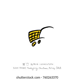 Hand drawn illustration / Black Friday sale - vector