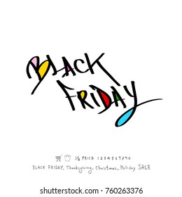 Hand drawn illustration / Black Friday sale - vector